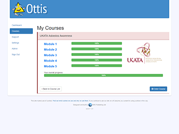 Screen shot of Ottis App website